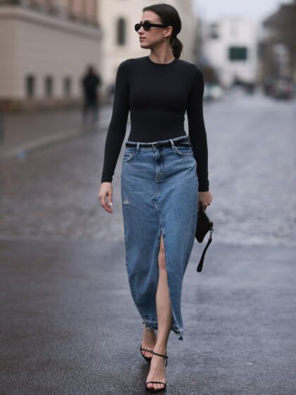 Must-have: Lange Denim Röcke! So kombinierst du sie stylisch