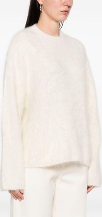 Soft Goat Wool Crewneck Sweater - Ivory