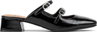 Donald J Pliner Womens Tria Double Strap Mule In Black Patent Leather