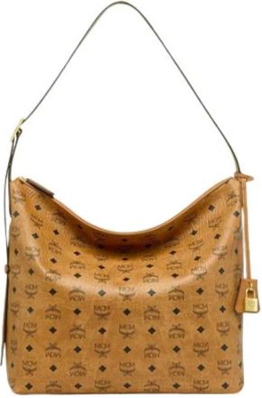 MCM Visetos Leren Schoudertas - Dames - Schoudertassen - Bruin - ONE Size - Tassen