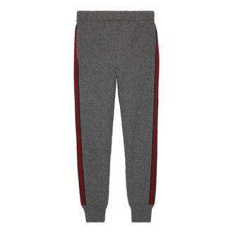 Gucci Wool Cashmere Pants With Web Grey 758113-XKDH3-1160
