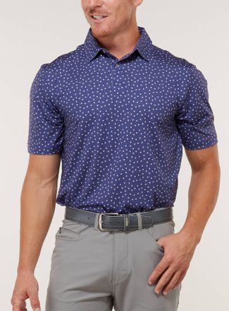 Straight Down Ditsy Floral Polo In Skipper