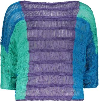Alberta Ferretti Intrecciato Gebreide Top - Dames - Blouses - Veelkleurig - L - Overhemden