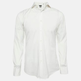HUGO BOSS Boss By Hugo Boss White Stretch Cotton Long Sleeves Shirt