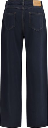 Max Mara Womens Baggy Pants Pure Cotton Satin Blue Tops Top