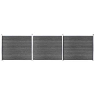 vidaXL Vidaxl - Juego De Paneles De Valla Wpc Negro 526x146 Cm