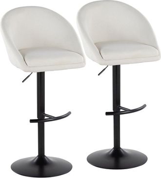 LumiSource LumiSource Set of 2 Matisse Highback Contemporary Adjustable Bar Stools with Footrest