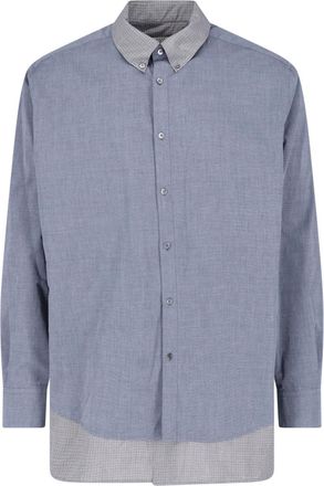 Maison Margiela Blue Cotton Layered Button-Down Shirt