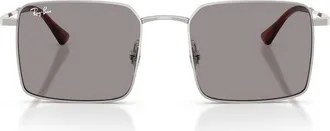 Ray-Ban 53mm Square Sunglasses in Silver /Grey at Nordstrom