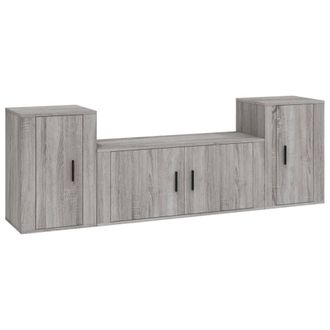 Berkfield Home 3 Piece TV Cabinet Set Grey Sonoma Engineered Wood