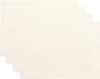 Solino Home Linen Placemats Set of 4, 14 x 19 Inch for Dining Table, Holiday and Everyday Table Decor - Fete in Ivory at Nordstrom, Size Medium