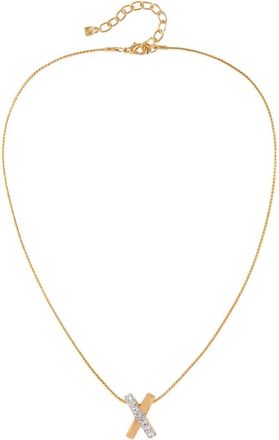 Nina Ricci 1980s X pendant necklace - women - 22kt Gold Plated Brass - One Size