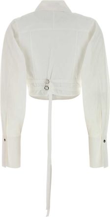 Blumarine Womens White Poplin Shirt Exterior: Cotton Camicie