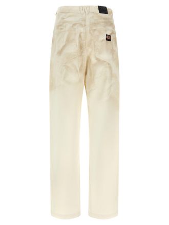 Willy Chavarria Used-Effect Denim Jeans - Cream
