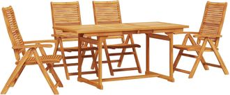 vidaXL Conjunto De Comedor De Jard&iacute;n 5 Uds. Marr&oacute;n Vidaxl