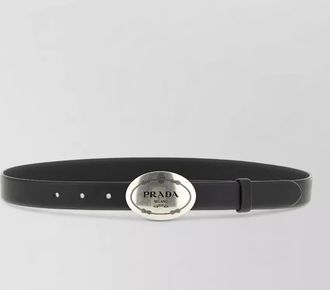 Prada leather oval buckle belt