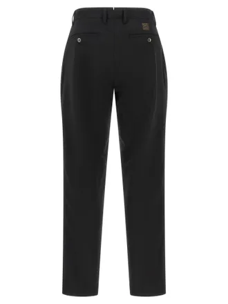Incotex Pleated Wool Blend Trousers - Black