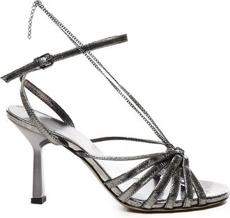 Golden Goose Sandalen met kettingdetail van leer - Dames - Sandalen met hakken - Grijs - 37 EU - Leer - Schoenen