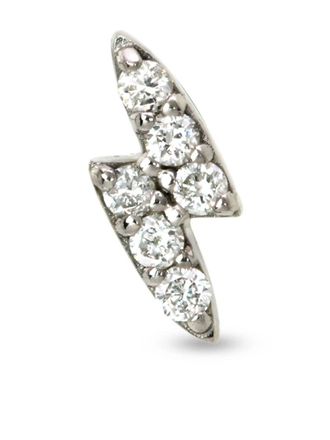 Lark & Berry 14kt white gold Lightning Strike diamond stud earring - Silver