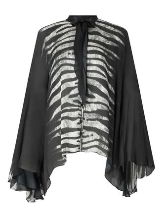 Roberto Cavalli printed silk blouse - women - Silk - 44 - Black