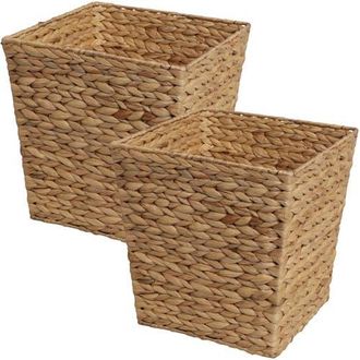 Happimess Handwoven Water Hyacinth 4.8-Gallon Tapered Square Wicker Watebasket in Natural at Nordstrom