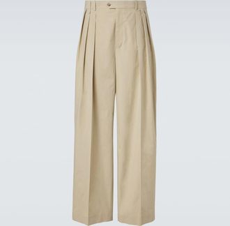 Calvin Klein Baxter pleated cotton straight pants