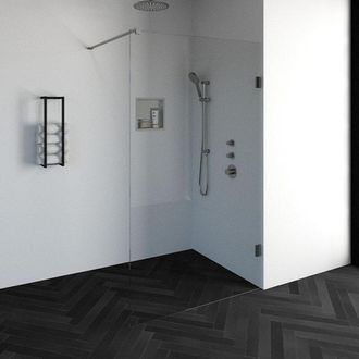 Marcel Breuer Void inloopdouche helder glas 120x200 incl. glascoating PVD RVS-kleurig geborsteld