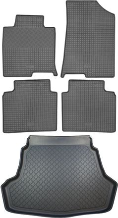 OEM Juego De Alfombrillas De Goma Para Kia Optima Jf Iv Sed&aacute;n (4 Puertas) A Partir De Noviembre De 2015: Alfombrilla Para Coche + Alfombrilla Para Maleter