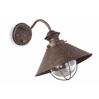 Netlighting Nautica 1 Light Outdoor Dome Wall Light Rust Brown E27
