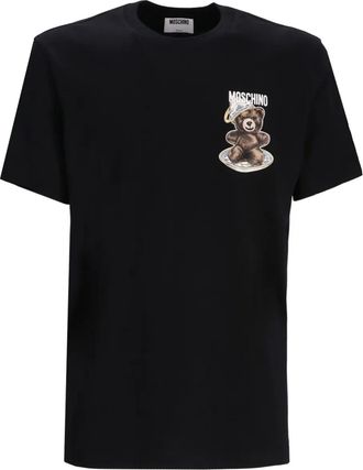 Moschino T-shirt in cotone con logo - Nero