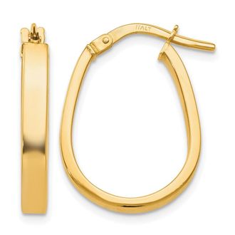 Diamond2Deal 10K Yellow Gold U-Shape Hoop Earrings