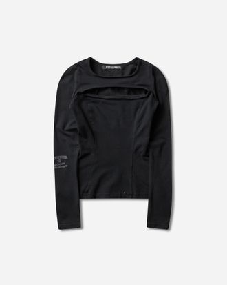 Ottolinger Women s Split Racerback Rib Longsleeve Top Washed Black