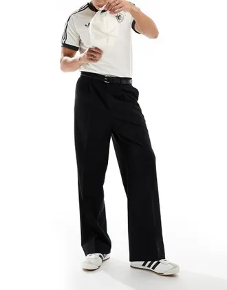 Weekday Uno loose fit tailored pants in black
