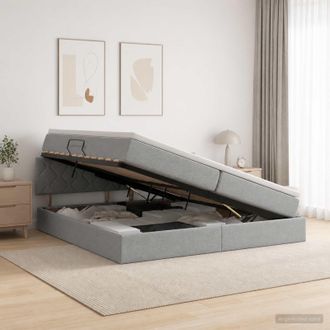 vidaXL Vidaxl Letto Con Contenitore Led E Materasso Grigio Chiaro