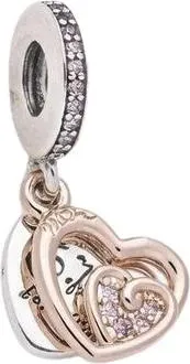 Pandora Entwined Infinite Hearts Double Dangle - Accessories - Mujer - Rosa - ONE SIZE