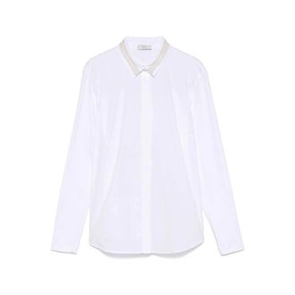 PESERICO Dames, Blouses & Shirts, Wit, Maat: 2XS Katoen