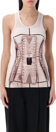 Jean Paul Gaultier Pink Trompe Loil Corset Tank Top