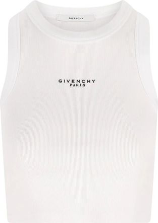 Givenchy Sleeveless Tops, female, White, Size: S Cropped Tank Top