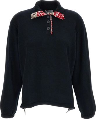 Barrie Oversized kasjmieren trui met polokraag - Dames - Polos - Zwart - S - Kasjmier - Tops