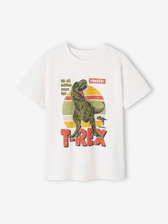 Vertbaudet Jungen T-Shirt mit Dino wollwei&szlig;