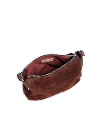 Coccinelle Suede and Leather Shoulder Bag - Brown