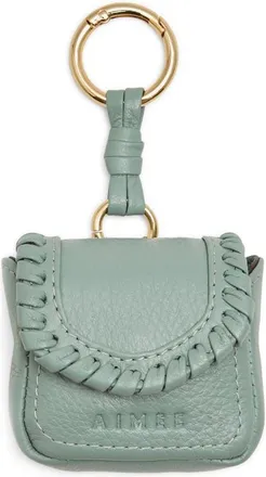 Aim&eacute;e All For Love Leather Bag Charm in Healers Green at Nordstrom