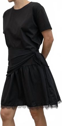 Collective Lace Hem Wrap Mini Dress In Black
