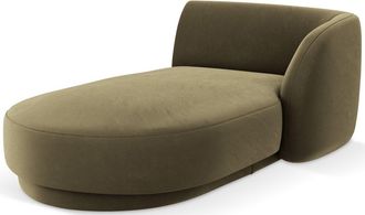 BLOOMINGLOFT Design Chaiselongue Miley mit Armlehne rechts - Samtbezug