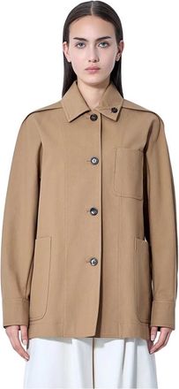Max Mara Katoenen weefseljas met klassieke stijl - Dames - Zomerjassen - Beige - 3XS - Katoen - Jassen