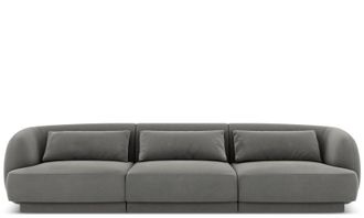 BLOOMINGLOFT 3-Sitzer Design Sofa Tulum mit Samtbezug