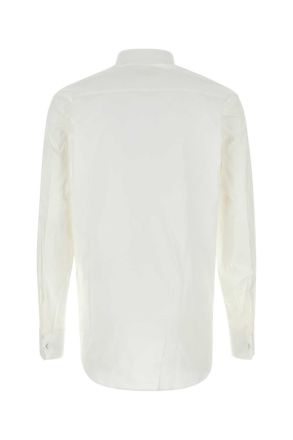 Prada Mens White Stretch Cotton Blend Shirt Bianco Coeapoliammidericiclata Camicie