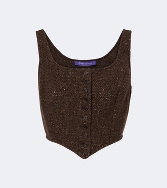 Ralph Lauren Collection Top Sherry de tweed en mezcla de lana y cachemir