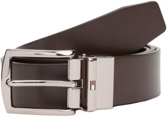 Tommy Hilfiger Mens 3.5 cm Denton Reversible Leather Belt, Brown (Testa Di Moro/Black), 35.4 inches