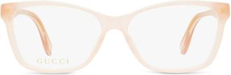 Gucci logo-plaque rectangular-frame glasses - women - Acetate - One Size - Pink